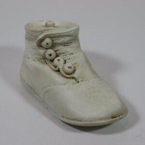 Baby Shoe Trinket Box Porcelain Realistic 2001 R. Stewart